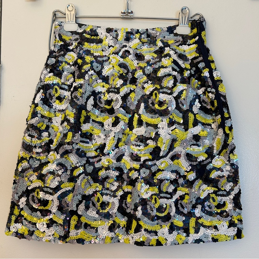 French Connection Sequin Embellished A-Line Mini Skirt in Multicolor (Size 4)